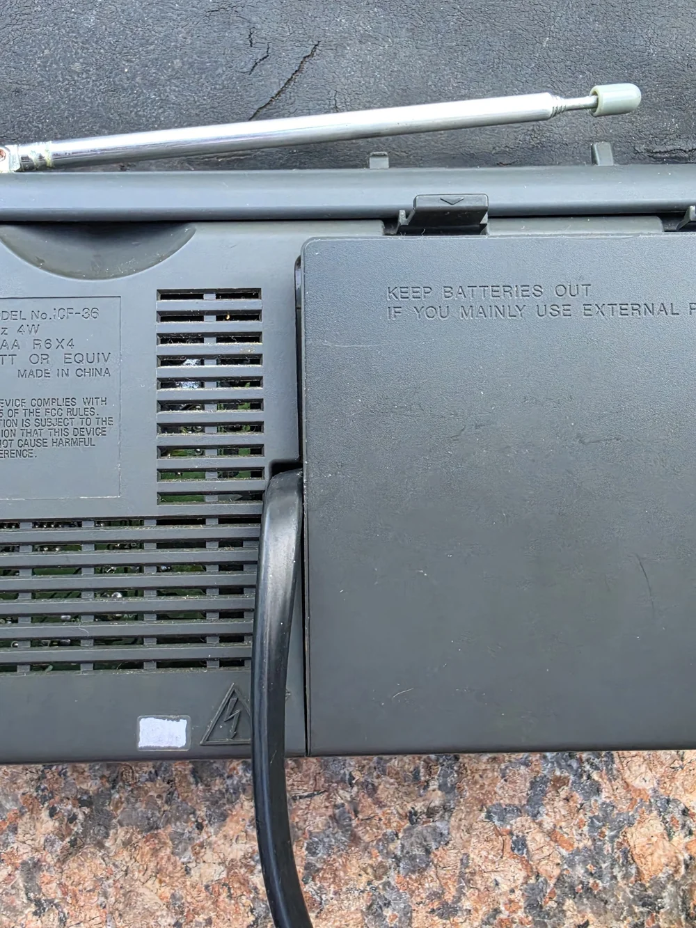 Sony ICF-36 Weather/TV/FM/AM 4 Band Radio For Parts